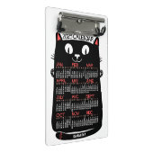 2025 Monatskalender Mittelalterliche Schwarze Katz Mini Klemmbrett (Schrägansicht)
