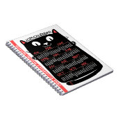 2025 Monatskalender Mittelalterliche Schwarze Katz Notizblock (Rechte Seite)