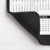 2025 Monatskalender Modernes Schwarz-weiß Mousepad (Ecke)