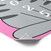 2025 Monatskalender Niedlich rosa Name Spielender  Poster (Ecke)