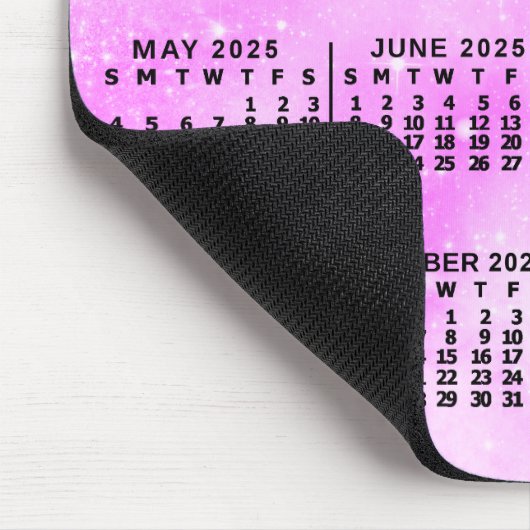 2025 Monatskalender Pink Wasserfarbe Custom Mousepad (Ecke)