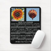 2025 Monatskalender Schwarz Angepasste 2 Fotos Mousepad (Mit Mouse)