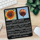 2025 Monatskalender Schwarz Angepasste 2 Fotos Mousepad
