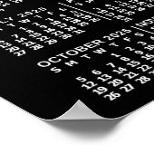 2025 Monatskalender Schwarz | Benutzerdefinierte F Poster (Ecke)