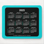 2025 Neon 52 Weeks ISO Kalender von Janz Two Tone Mousepad (Vorne)