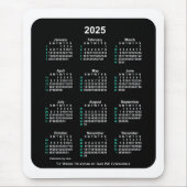 2025 Neon 52 Weeks ISO Kalender von Janz Two Tone Mousepad (Vorne)