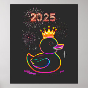 2025 Neon Duck Fireworks Celebration Poster