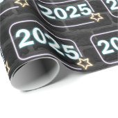 2025 Neon Sign on Brick Geschenkpapier (Rolleneckpunkt)