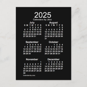 2025 Neon White 6 Month Mini Kalender von Janz Postkarte