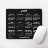 2025 Neon White Calendar von Janz Mouse Pad Mousepad (Mit Mouse)