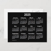 2025 Neon White Mini Kalender von Janz Postkarte (Vorne/Hinten)