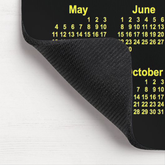 2025 Neon Yellow Calendar von Janz Mousepad (Ecke)