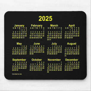 2025 Neon Yellow Calendar von Janz Mousepad