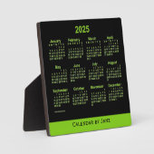 2025 Neon Yellow Green Desk Calendar by Janz Fotoplatte (Vorderseite)
