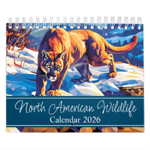 2025 North American Wildlife Two Page Small Kalender