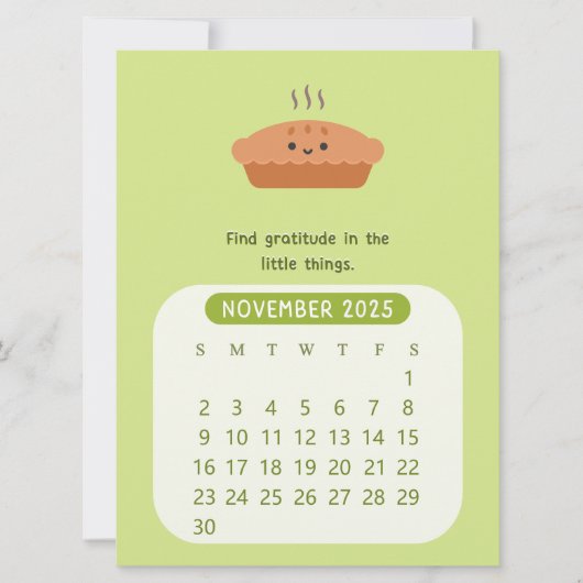 2025. November Monatlicher Motivierend Kalender Einladung (Vorderseite)