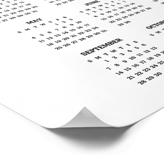 2025 Nr. 2025 auf dem Zweigplakatkalender Poster (Ecke)