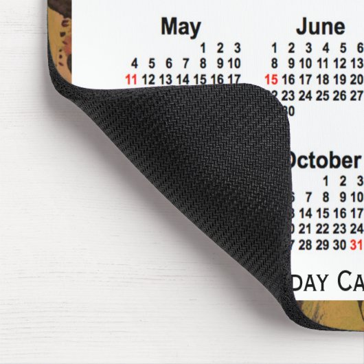 2025 Orange Holiday Art Calendar by Janz Mouse Pad Mousepad (Ecke)