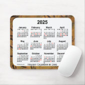 2025 Orange Holiday Art Calendar by Janz Mouse Pad Mousepad (Mit Mouse)