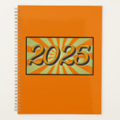 2025 Orange mit grünem Sonnenbrand Planer (Vorderseite)