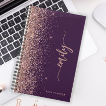 2025 Personalisierte Lila Rose Gold Glitzer