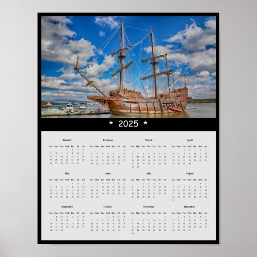 2025 Piratenschiff Mauerkalender Poster (Vorne)