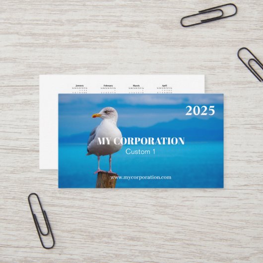 2025 Pocket Calendar Bird Visitenkarte (Vorderseite/Rückseite Beispiel)