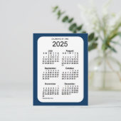 2025 Police Box Blue 6 Month Mini Kalender von Jan Postkarte (Stehend Vorderseite)