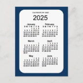2025 Police Box Blue 6 Month Mini Kalender von Jan Postkarte (Vorderseite)