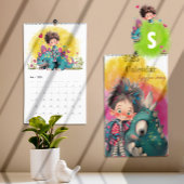 2025 Quirky Boy & Dinosaurier Cartoon Kalender