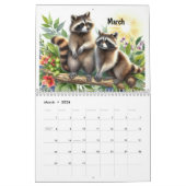 2025 Raccoon Family Fun Animals Kalender (Mär 2026)