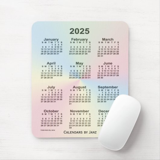 2025 Rainbow Cloud Calendar by Janz Mousepad (Mit Mouse)