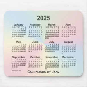 2025 Rainbow Cloud Calendar by Janz Mousepad