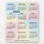 2025 Rainbow Cloud Large Print Calendar by Janz Mousepad (Vorne)