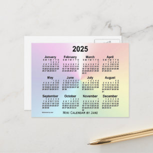 2025 Rainbow Cloud Mini Kalender von Janz Postkarte