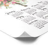 2025 Rainbow Shower Tree Watercolor Kalender Poster (Ecke)