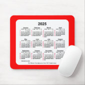 2025 Red 52 Weeks ISO Kalender von Janz Two Tone Mousepad (Mit Mouse)