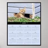 2025 Red Fox Kit Wall Calendar Poster (Vorne)