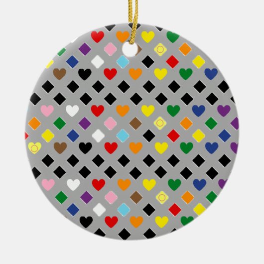 2025 Regenbogenherzen Keramik Ornament (Vorne)