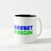2025:RESET/2026:BEGIN Mug Zweifarbige Tasse (VorderseiteRechts)