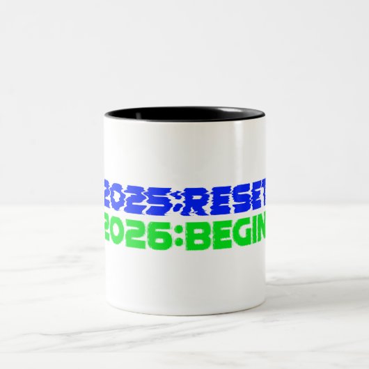 2025:RESET/2026:BEGIN Mug Zweifarbige Tasse (Mittel)