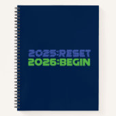 2025:RESET/2026:BEGIN Spiralnotizbuch Notizblock (Vorderseite)