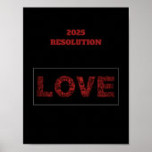 2025 RESOLUTION LIEBE Modernes rotes Design Poster (Vorne)