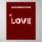 2025 RESOLUTION LIEBE Rosa Herzen Mauerwerk Poster (Vorne)