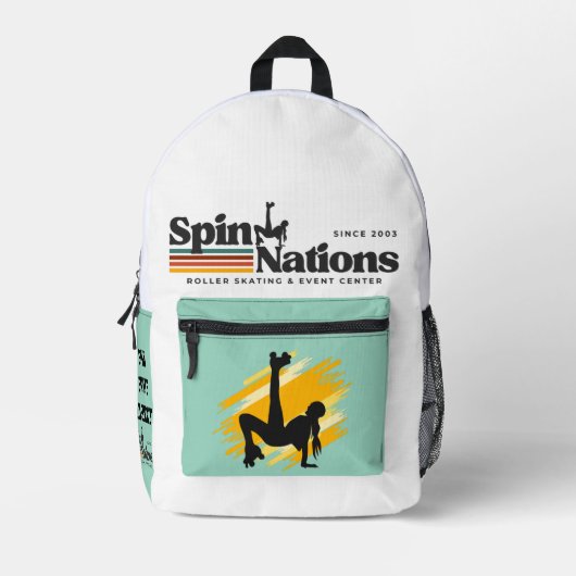 2025 Retro SpinNations Backpack Bedruckter Rucksack (Vorderseite)