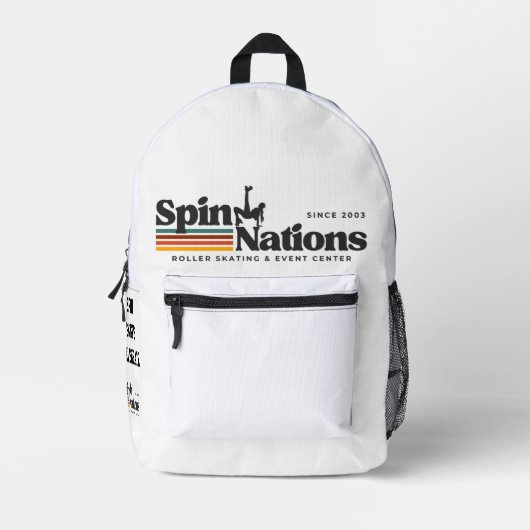 2025 Retro SpinNations Backpack Bedruckter Rucksack (Vorderseite)