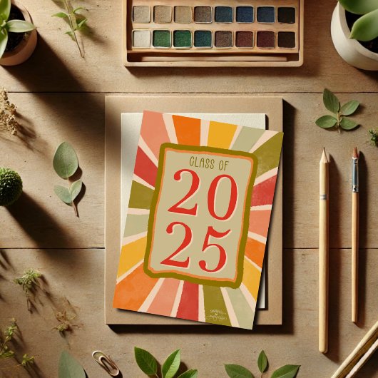 2025 Retro Stylish Fun Modern Grad Card Karte