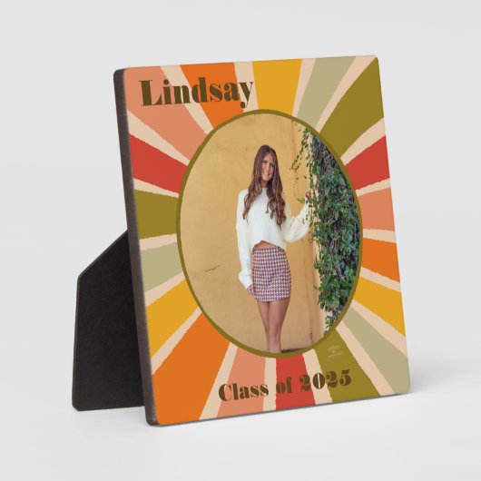 2025 Retro Stylish Fun Modern Grad Custom Fotoplatte (Vorderseite)