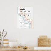 2025 Retro Wall Calendar - 18"x24" Poster (Küche)