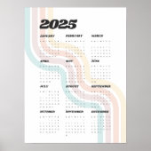 2025 Retro Wall Calendar - 18"x24" Poster (Vorne)